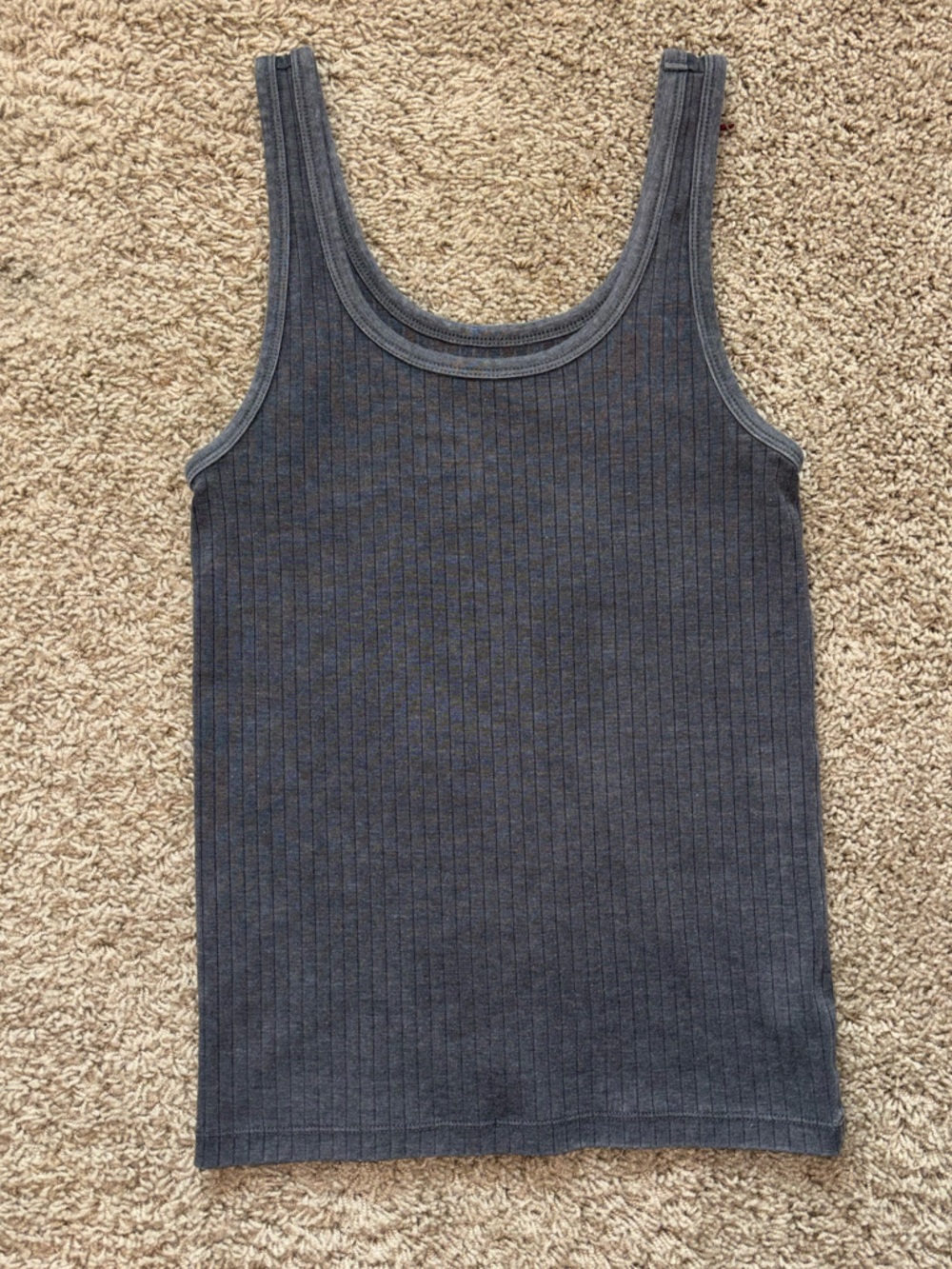 aerie Ribbed Tank Top in Dark Gray